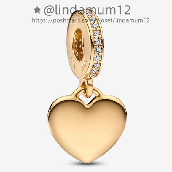 Pandora Engravable Heart Tag Dangle Charm - Picture 2 of 6